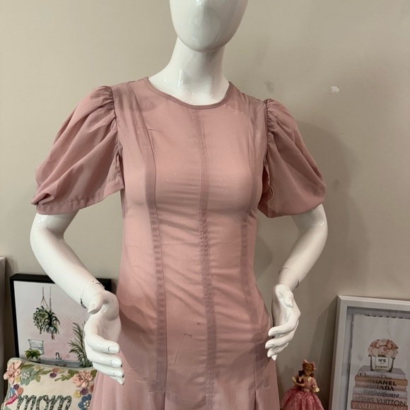 By Anthropologie Modern Sheer Midi Dress Violet Ice Size 0. - Picture 8 of 13